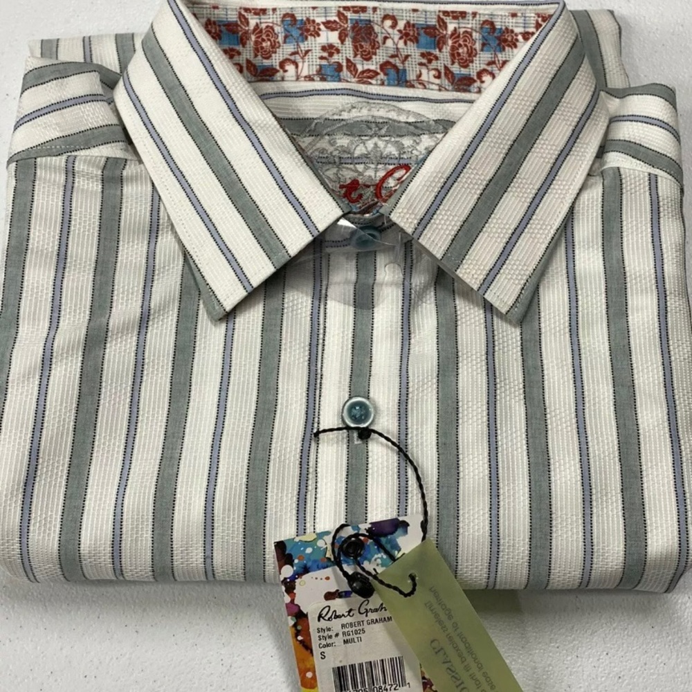 New Robert Graham Classic Fit Button Down Shirt Men's Size Small Multi Color New